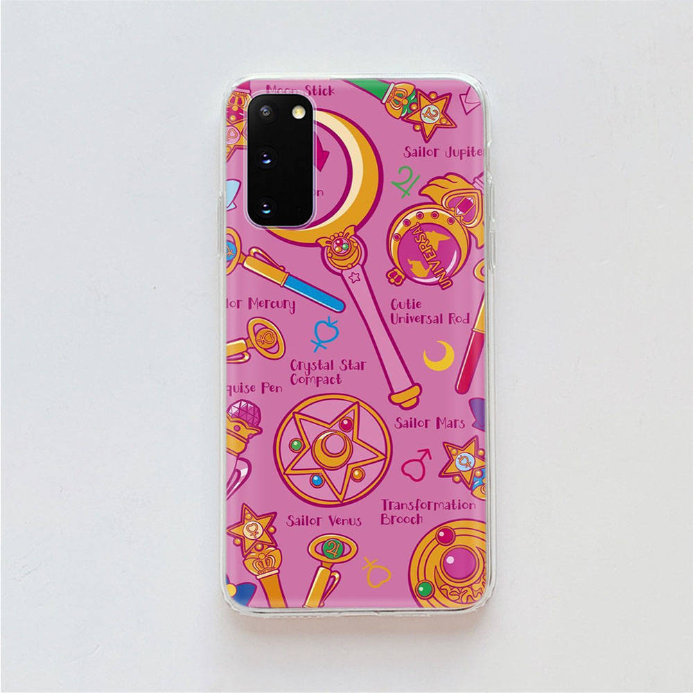 AD80 Sailor Moon Clear Case for Samsung A04 A14 A23 A34 A54 M23 M33 M52 M53 Realme 10 9 C30S C35 C55 VIVO Y02 Y21 Y33S Y51 X80 V25 Cover