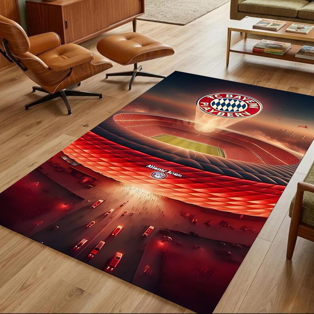 Bayern Munich Football Glory Cleanable Rug Soft Plush Non-slip Bottom Living Room Essential Fashionable Home Decor Housewarming Gift Idea