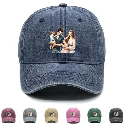 Father Mother Print Snapback Sun Hat, Family Flat Cap Sun Protective Sun Protection Vintage Hip Hop Adjustable Baseball Cap