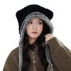 Korean Version of Autumn and Winter Colorful Twist Plush Ear Protection Hat Sweet Cute Cat Ear Warm Hat Outdoor Cold Hat
