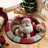 Imitation Cashmere Christmas Round Carpet 60*60cm Santa Claus Floor Mat Entrance Carpet  Home Decor