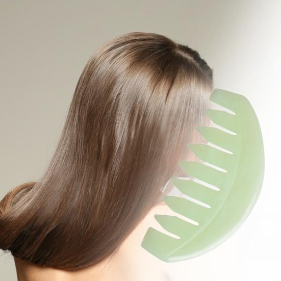 Jade Comb Scratchless Hurtless to Scalp Stone Jade Stone Guasha Comb for Hair