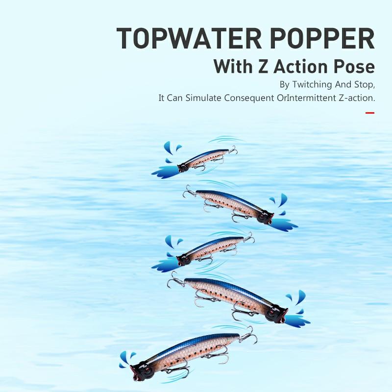 Kingdom Fishing Lure Topwater Lures Popper Hard Bait Fishing Tackle Swimbait