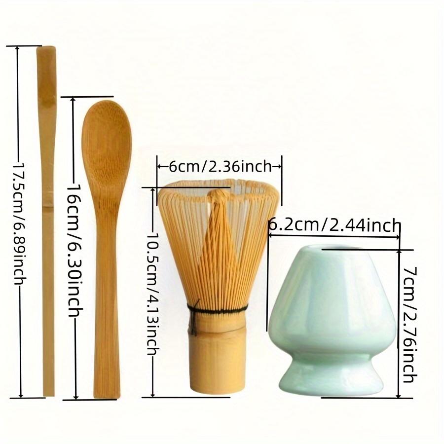 4pcs/set Matcha Set Bamboo Whisk Tea Spoon Ceramic Fittings Matcha Whisk (Chasen) Tea Spoon And Scoop (Chashaku) Tea-making Tool