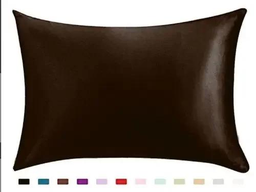 1pc Pillowcase Simulation Silk Silk Satin Zipper Pillowcase Hairdressing Pillowcase Comfortable Home Decoration Cushion 50x66cm 1pc