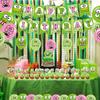 The Frog of Keroppi Birthday Party Decorations, Cartoon Big-Eyed Frog Theme Birthday Supplies set with Happy Birthday Banner,Cake Toppers,Balloons