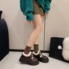 Women's fur one thick bottom heightening winter lightweight padded warm snow boots non-slip wear casual sports cotton boots waterproof leather shoes