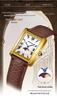 Sanda Elegant Ladies' Square Alloy Waterproof Quartz Watch with Roman Numerals and Moon Phase.