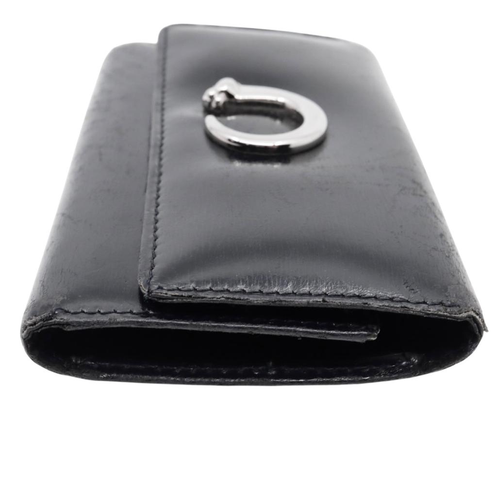 Gebrauchter CARTIER Schlüsselanhänger schwarzes Leder Damen