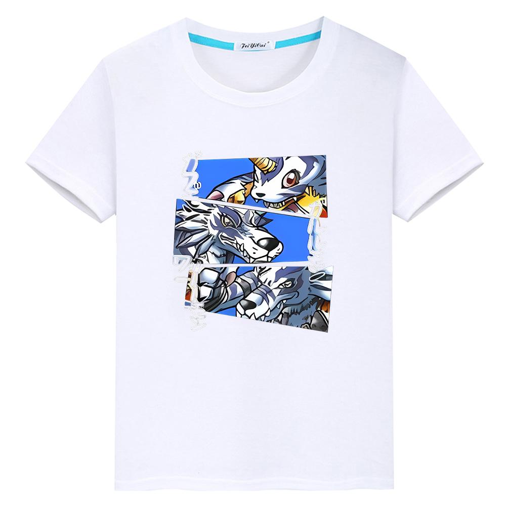 Digimon Print T Shirt for Kids Cartoon Pride Tshirt Girls Boy Cotton Clothes Y2k Kawaii Tops Anime Short Sleeve T-shirts