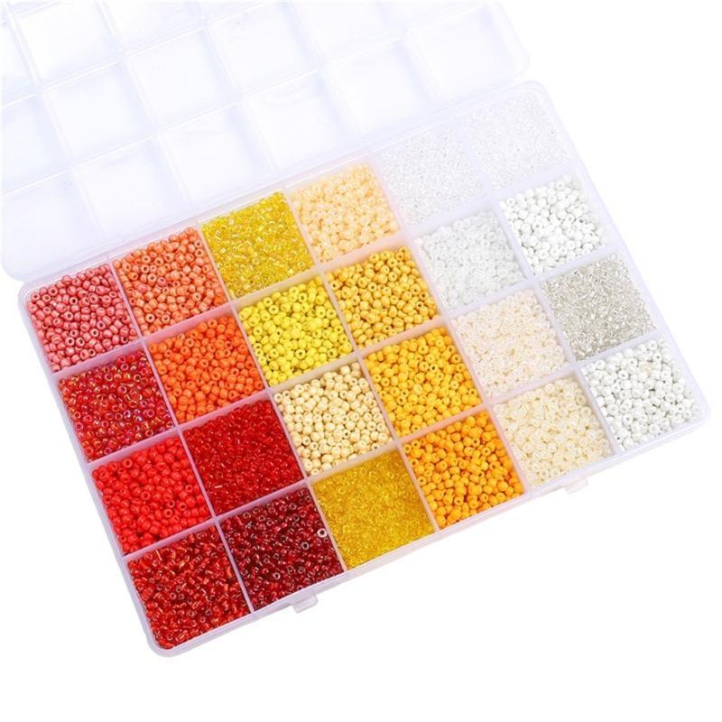 24 Fächer Glasperlen DIY Bastelset mit Organizer-Box