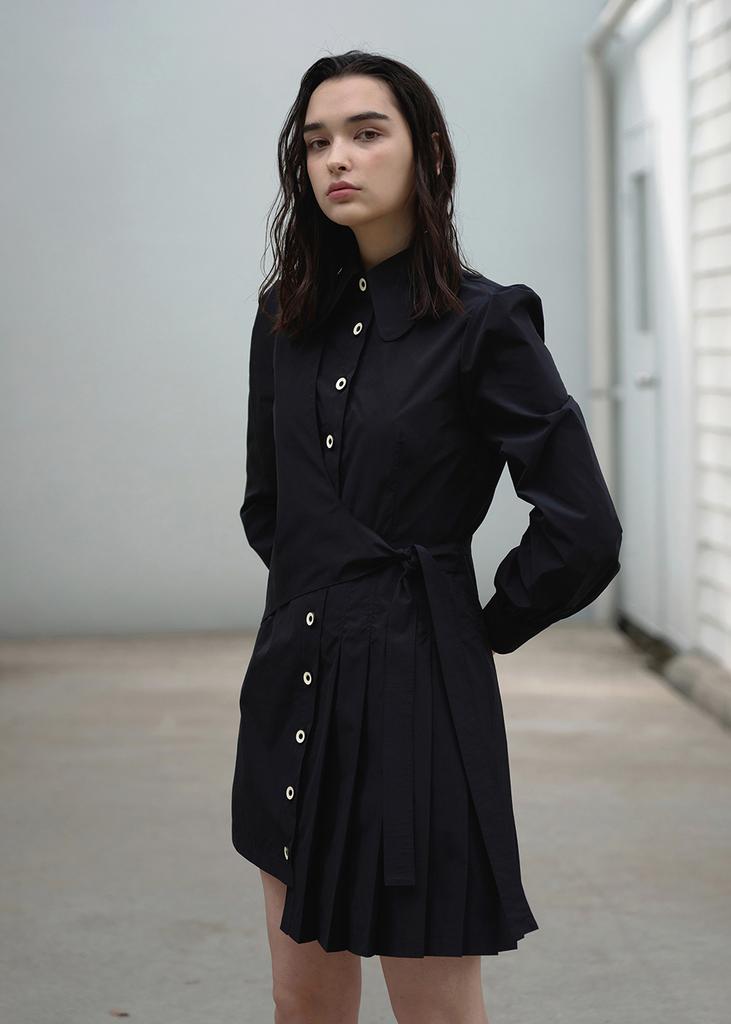 Rood Pleated Trench Mini Dress
