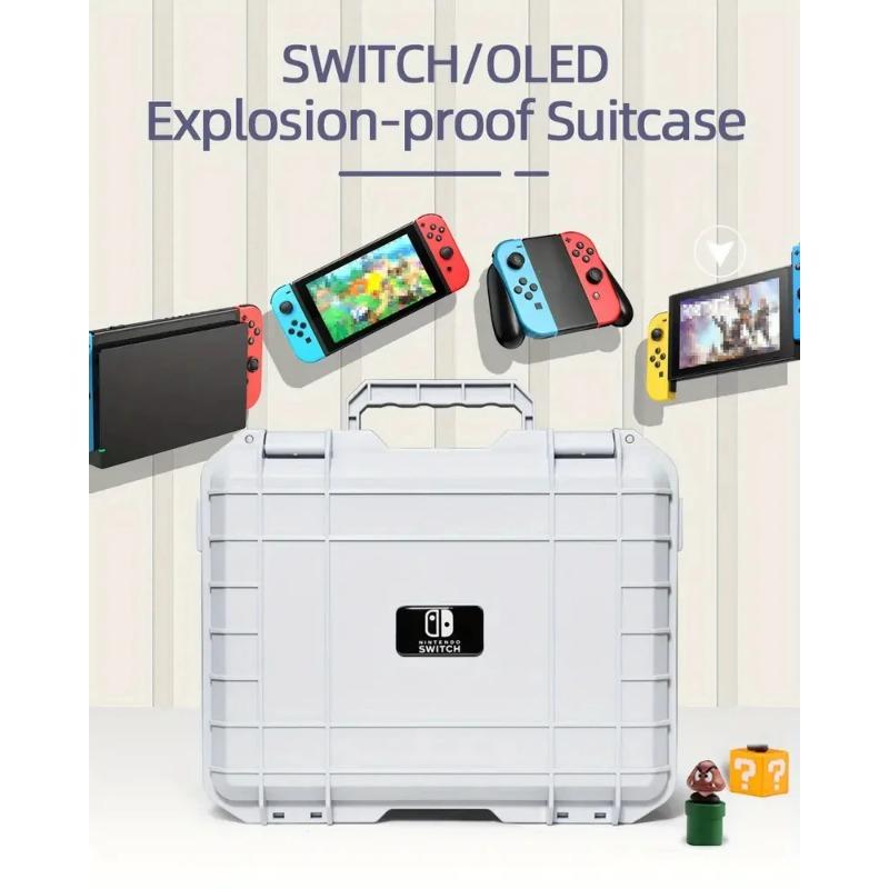 For NS Explosion-Proof Suitcase Hard EVA Storage Bag For Nintendo Switch OLED Console Waterproof Box Shoulder Bag