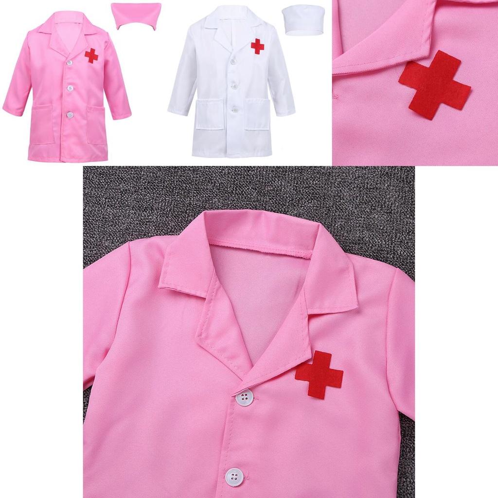 Colorful Nurse Paramedic Scrub Uniform For Kids With Comfortable Long Sleeves And Patch Pockets