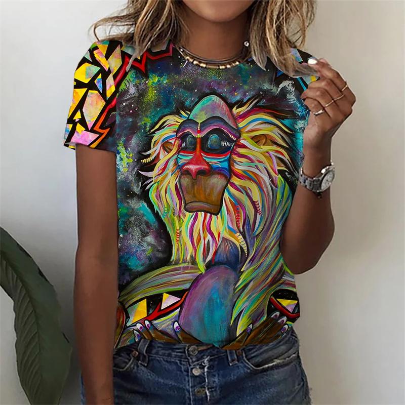 Summer Floral Leaf Gradient 3D Print T-shirts Women Streetwear Casual Fashion Y2k Short Sleeve T Shirt O-neck Tees Tops Clothing