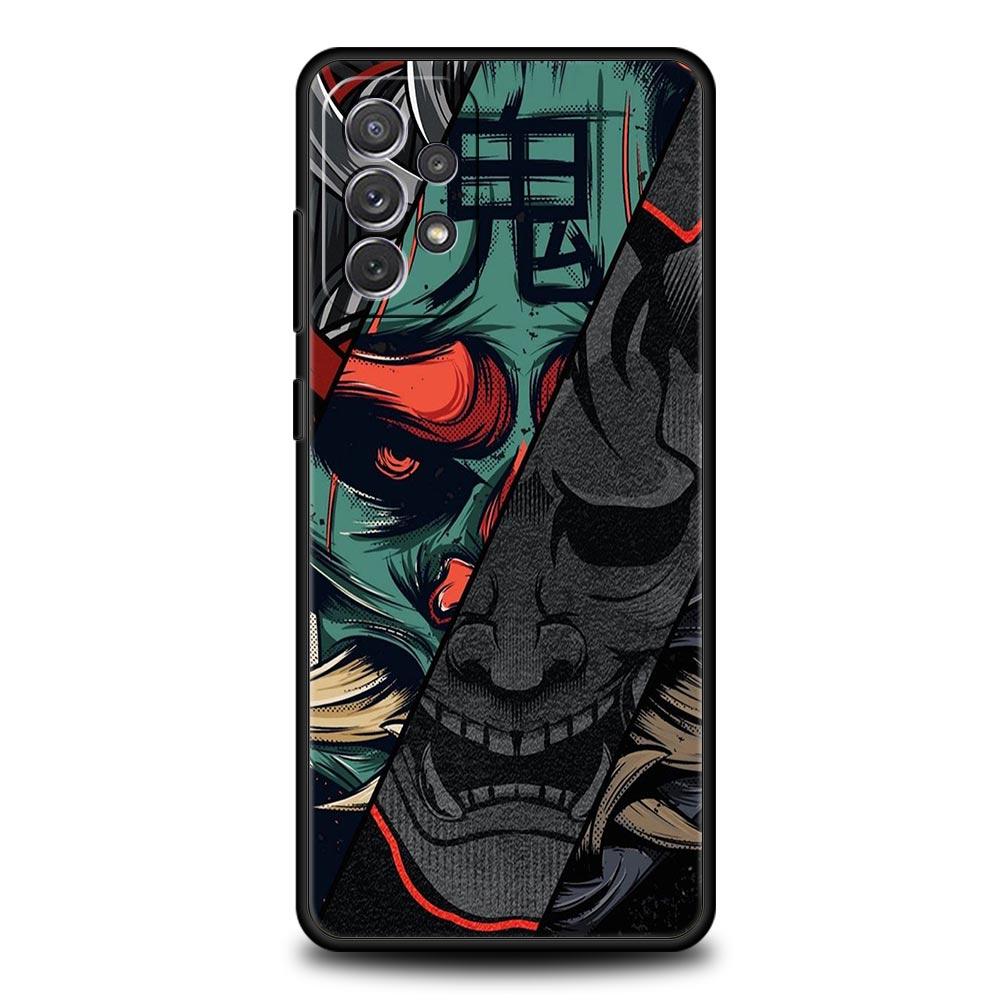 Japan Samurai Oni Mask Phone Case For Samsung Galaxy A17 A07 A55 A35 A25 A15 A05 A33 A31 A23 A21s A13 A41 A73 A53 A51 A71 Cover