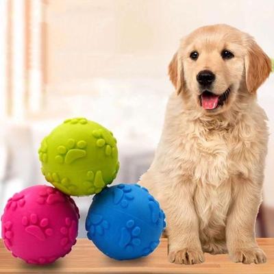 Puppy Chew Ball Pet Teething Training Squeaky Ball Dog Teething Toy for Home Apartment Garden Park Living Room Bedroom Garage