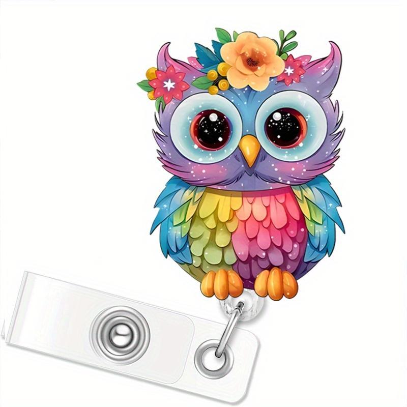 

Owl retractable badge clip with 360° rotation. Ideal for nurses, doctors, students, and office workers. прозрачный