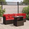 VidaXL Garden Furniture Set with Cushions 5pcs Brown Braided Resin Acacia, Outdoor Sofa Set, Garden Lounge, 3326095