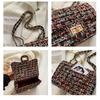 1Pc Xiaoxiangfeng Woolen Bag Women's Bag New Trendy  Popular Korean Version Fashion Versatile Chain Single Shoulder Messenger Bag