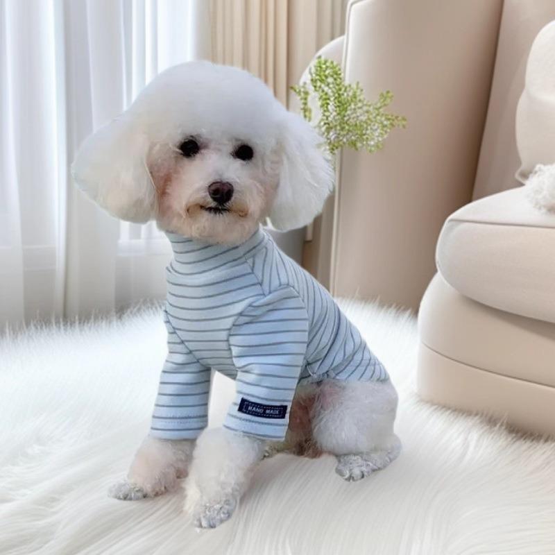Korean Style Striped Base Layer Clothes for Bichon, Teddy, Maltese Dogs & Cats