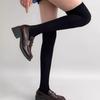 1 Pc Women'S Solid Black Over-The-Knee Socks, Preppy Sweet Cool Style Stretchy Slimming Stockings, Versatile