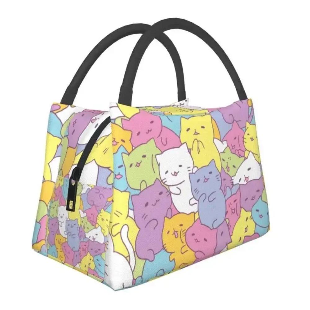 

Сумка для ланча для женщин и мужчин, изолированная коробка для ланча Line Cat, прочная сумка-холодильник, органайзер, держатель для ланча для детей, взрослых, офиса, пикника 28x17x16CM зелёный