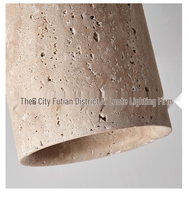 Lampada da soffitto nordica Wabi-Sabi in travertino nero per ingressi e corridoi in stile giapponese