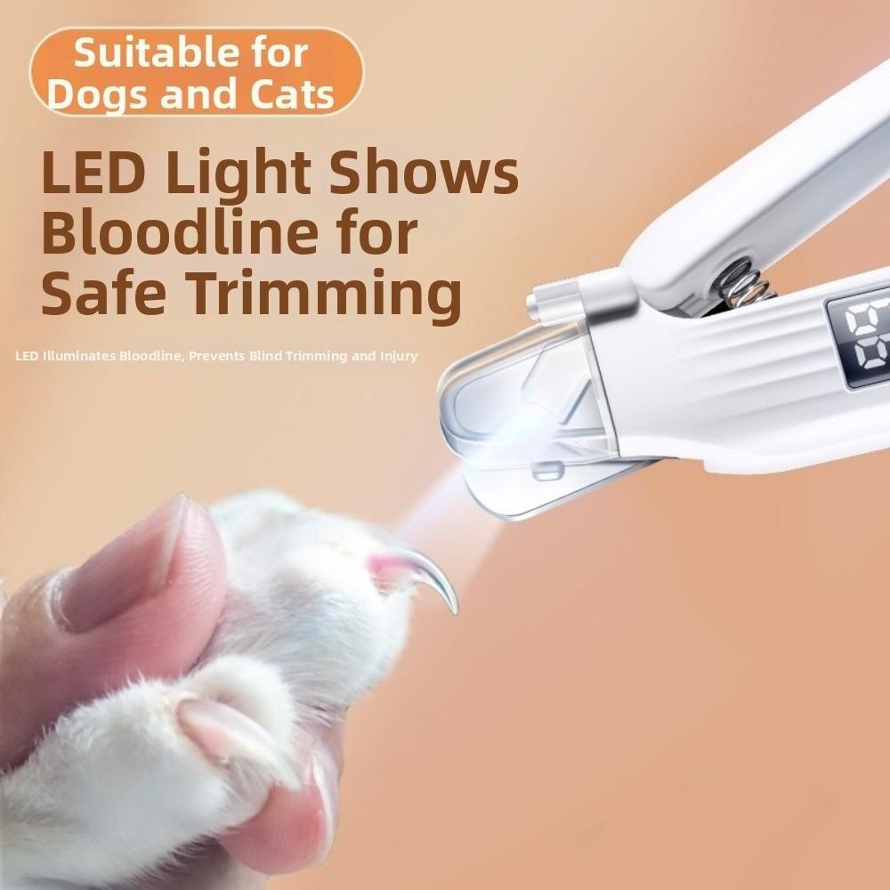 with LED Lamp Electric Dog Nail Grinder Rechargeable Pet Paws Trimmer Small Animals