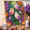 Beautiful Framed Pearl Painting Kit Cute Birds and Flowers Design DIY 3D Bead Art Canvas Creative Wall Decor Gift for Adults