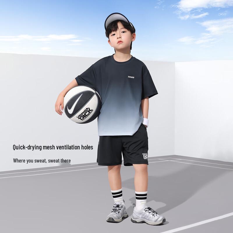 Zuoxi Boys' Quick-Dry Short-Sleeve Two-Piece Set