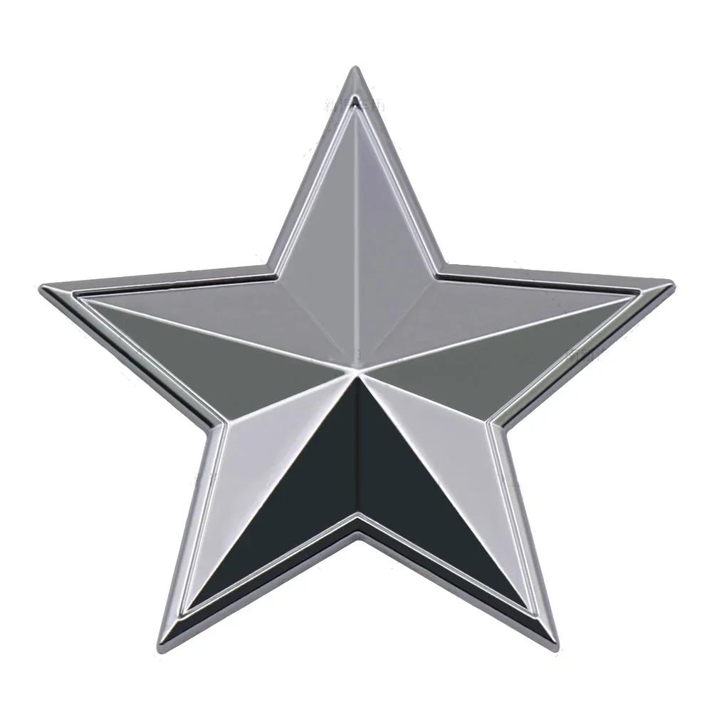 3D Metal Five-pointed Star Logo Car Fender Emblem Sticker Rear Trunk Badge Decal for Nissan Honda MINI Jaguar KIA Lexus Volvo