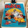 1PC Popeye Print Flannel Blanket, High quality Comfortable for All Seasons, Home Decor, Warmth and Comfort, Perfect for Christmas Gifts