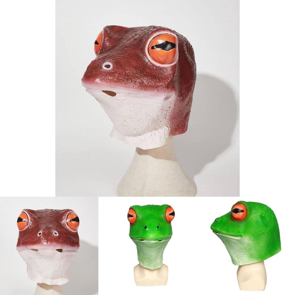 Deluxe Sculpted Latex Frog Mask For Pranksters Cosplayers