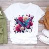 (Asian Size) Women Tee sweet love heart trend cute Top Clothing Casual  Short Sleeve T Shirt Fashion Print Lady Female Graphic T-shirts