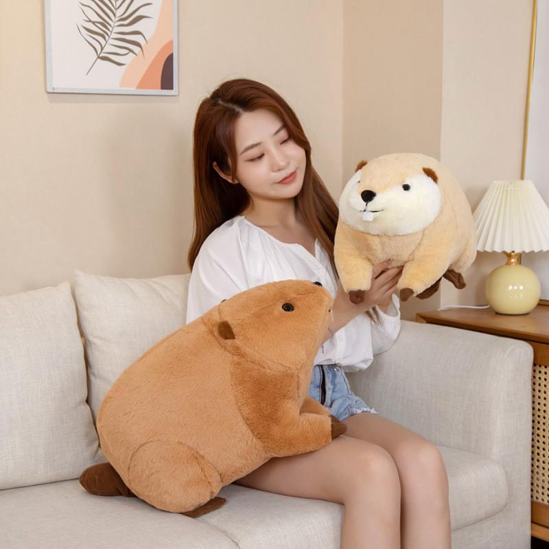 Beaver Plush Adorable Toy Cartoon Sofa Decor Gift Girls Cuddly Decorative Doll