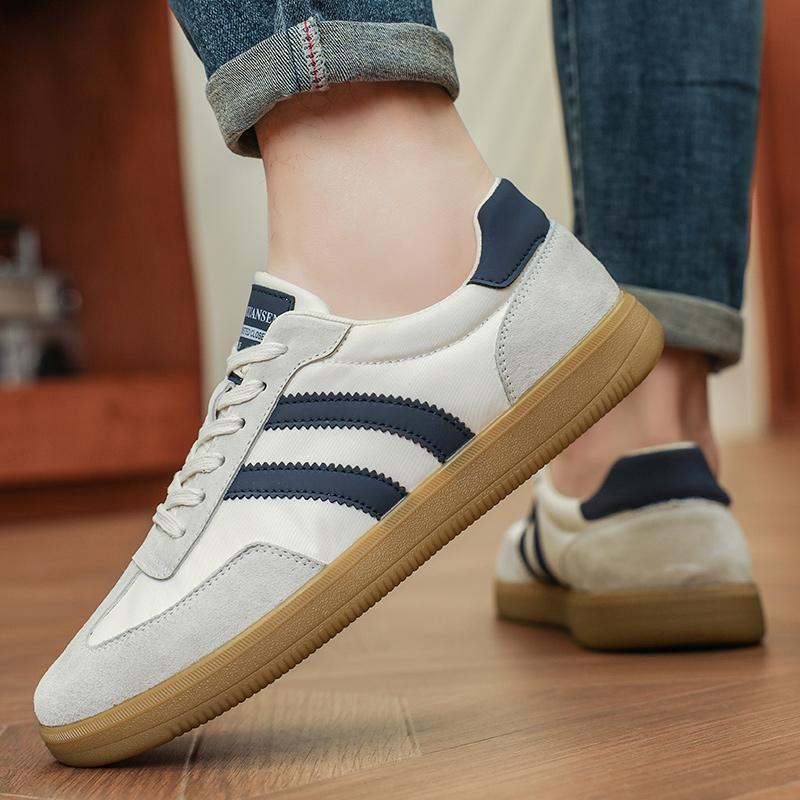 Lace-Up Men Comfortable Casual Shoes Leather Flats Men's Walking Footwear All-match Skate Shoes Men New Arrival Mens Sneakers