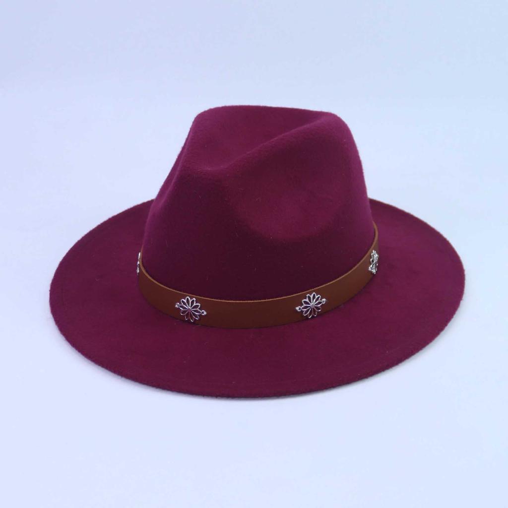 Autumn and Winter Men's and Women's Top Hats Classic Jazz Hats Wool Hats Big Eaves Hat Flat Edge Jazz Hats