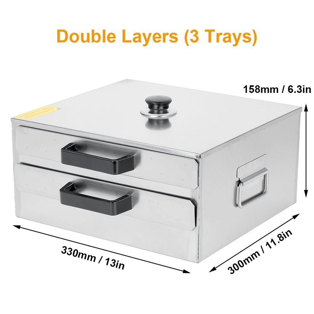 Silver 1/2 layers 304 Stainless Steel Rice Noodle Roll Steamed Steam Machine  Vermicelli Roll Steaming Furnace Steamer Home Use Steamer