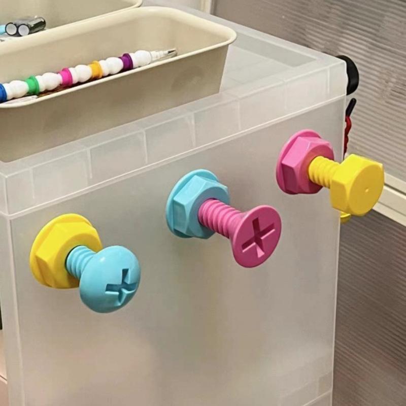 3Pcs Wall Hook Screw Shape Punch Free Hat Clothes Back Door Kids Hanger Umbrella Bag Clothing Towel Hanger Home Supplies
