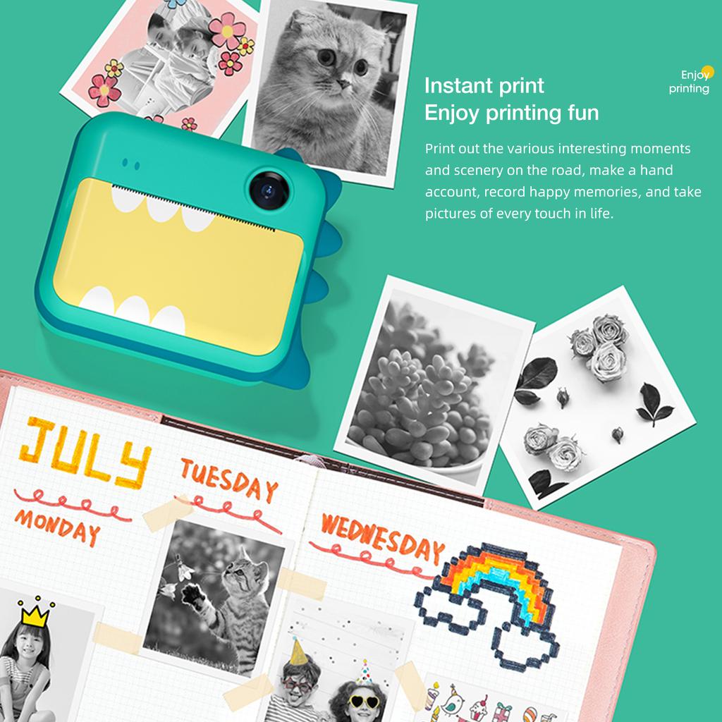 P1 Kids Camera 32GB Children Instant Camera Photo Printer 2.4 inch IPS Screen Christmas Birthday Gifts for Girls with