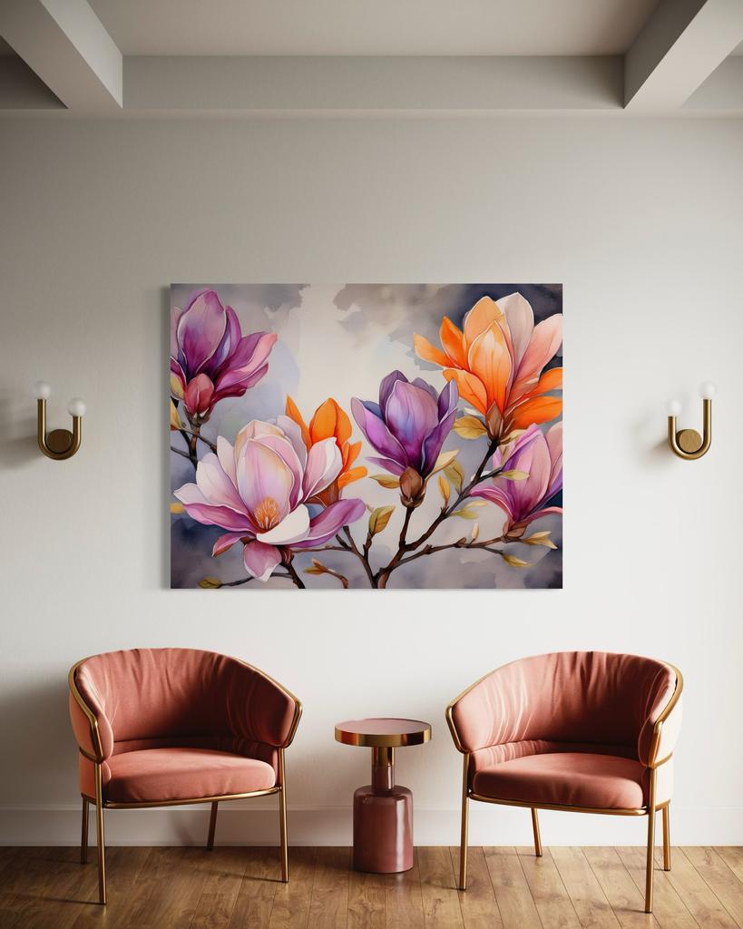 Canvas Print, Watercolour Painted Flower
