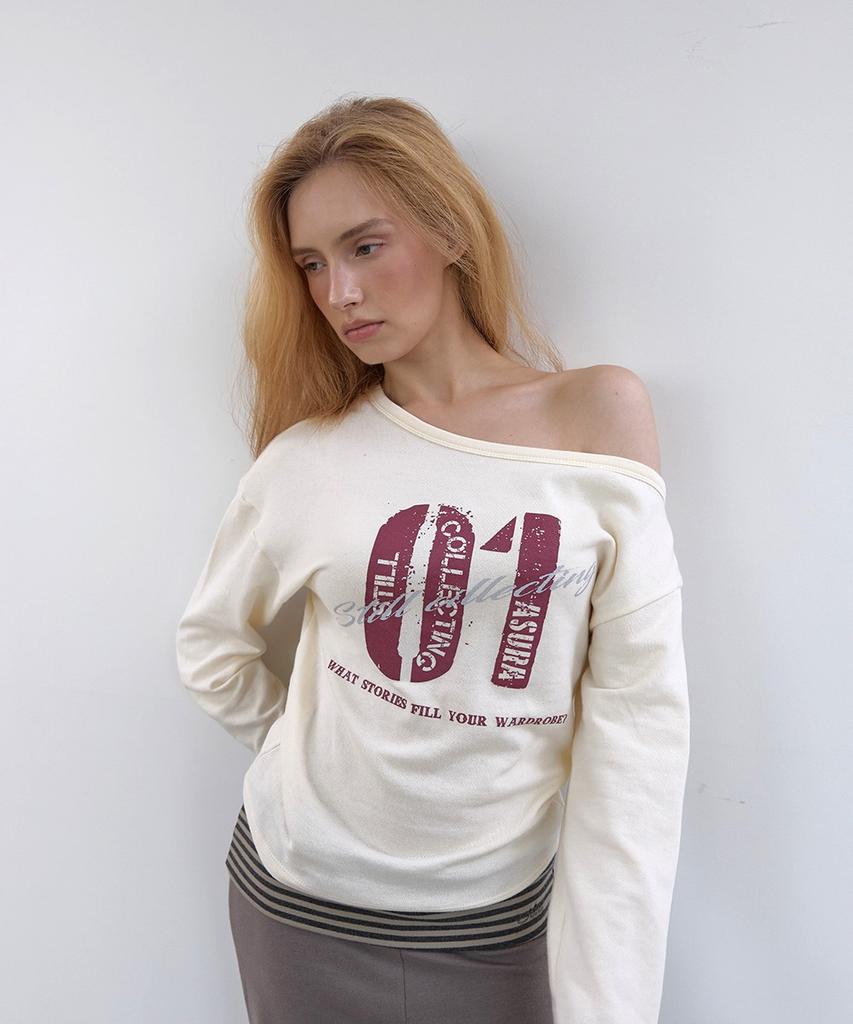 ASURA Collecting 01 One Shoulder T (Ivory)