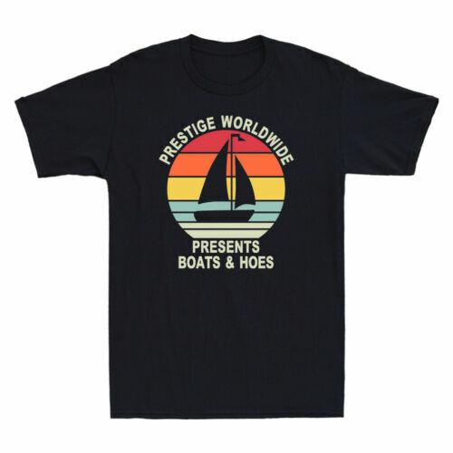 Prestige Worldwide Presents Boats And Hoes Vintage Men s T-Shirt Black Retro Tee Unisex T-Shirt XXXL