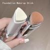 Natural Concealing Hydrating Foundation Stick - Buildable Coverage, Moisturizing Powder Base with Brush Tip Applicator, Brown/White Shades