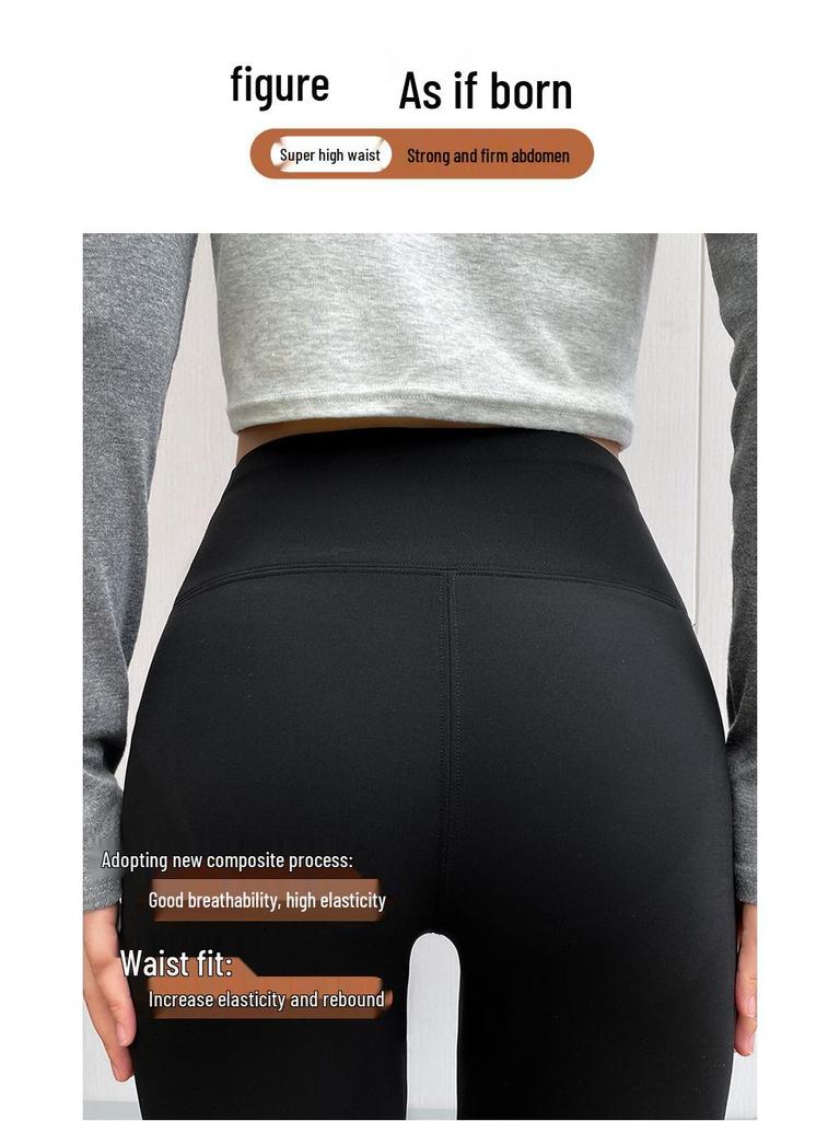Women's Velvet Micro Flare Pants: High Waist, Tummy Control, Hip-Lifting, Warm, Slimming Yoga Wear for Winter