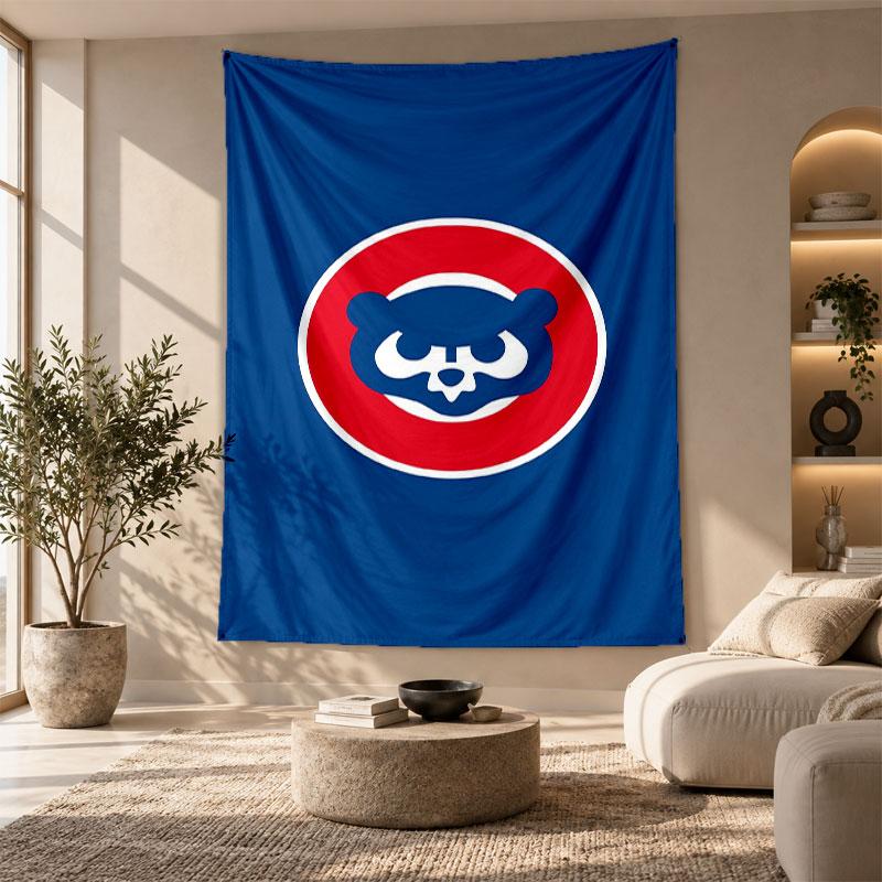 Decorative Tapestry,Chicago Cubs Printed Wall Art, Lightweight Wall Hanging For Bedroom Background