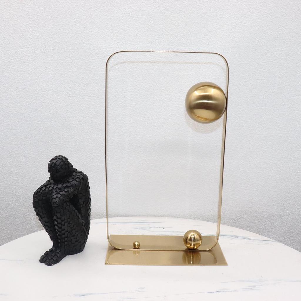 Modern Geometric Metal Ornaments - Abstract Gold Set for Soft Luxury Interiors