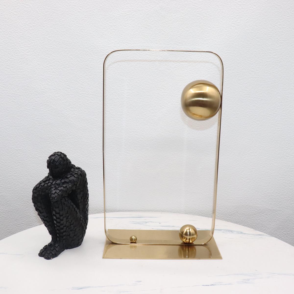 Modern Geometric Metal Ornaments - Abstract Gold Set for Soft Luxury Interiors