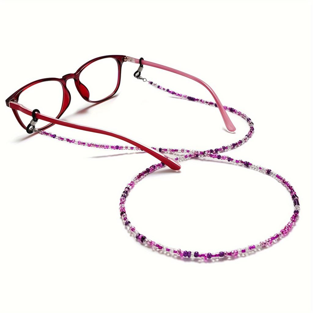 Boho Beaded Glasses Lanyard Strap, Adjustable Anti-Slip Fashion Eyewear Retainer for Reading Glasses and Face Masks